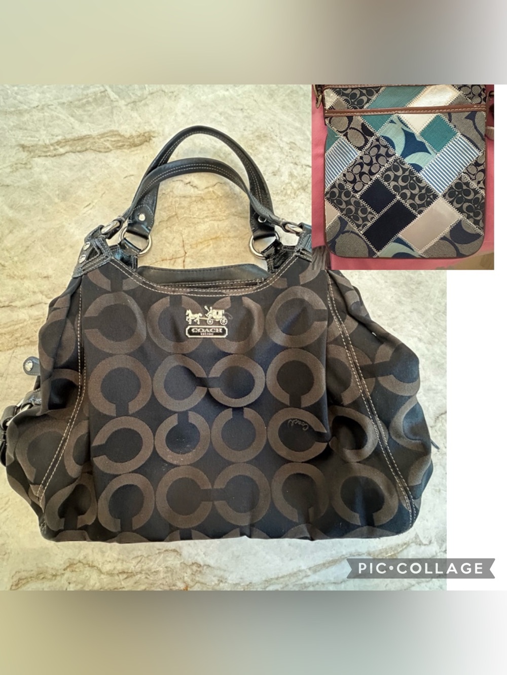 Coach Y2K Signature Jacquard Tote | Patent Leather Trim | Free Patchwork bag!